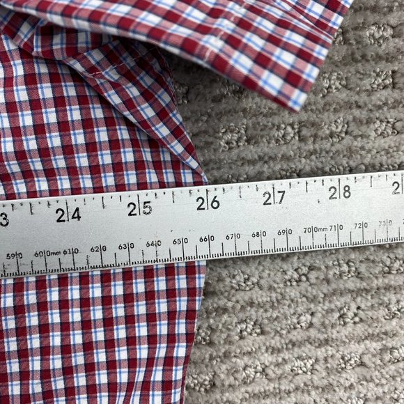 Eddie Bauer Legend Mash Shirt Men XL Red White Checkered Button Down w/ DEFECTS - Picture 9 of 12